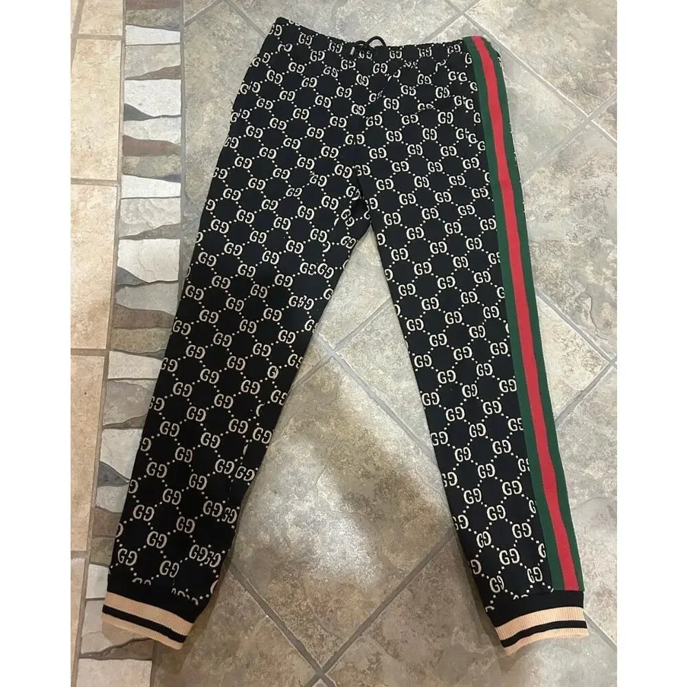Men's Gucci GG jersey cotton jog pants, size XXL made in Italy